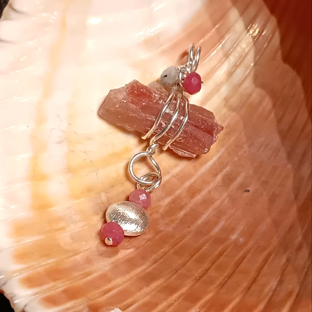 Pink Tourmaline Sterling Silver Pendant - Picture 12 of 14